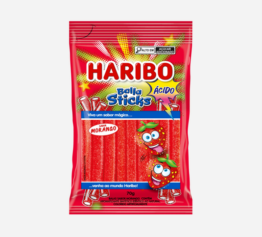 Haribo Sour Strawberry Balla Sticks 2.8oz