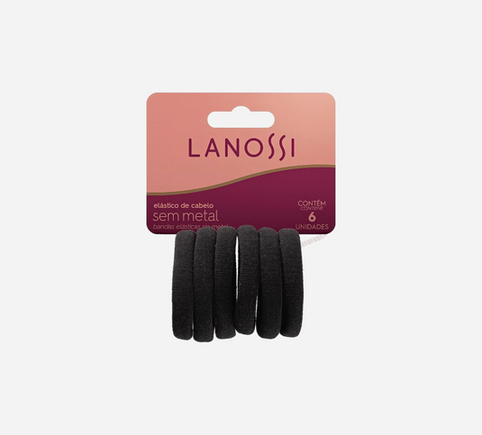 Lanossi Hair Ties Black (6 ct)