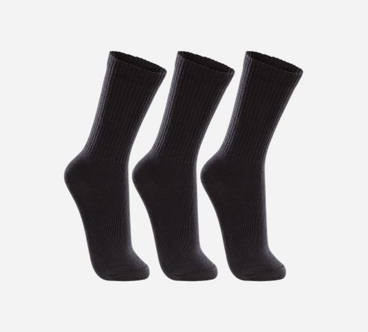 Lupo Black Cushion Crew Socks 3 Pairs
