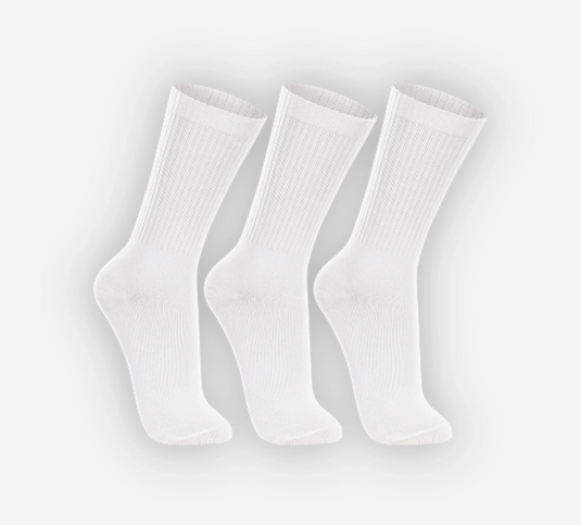 Lupo White Cushion Crew Socks 3 Pairs