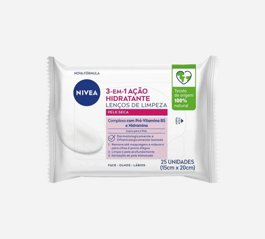 Nivea Hydrating Facial Towelette Wipes Dry Skin (25 wipes)