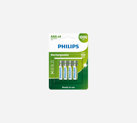 Philips AAA Rechargeable Batteries (4 Pack)