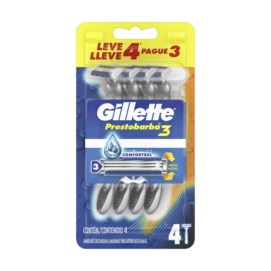 Gillette Prestobarba3 Razor pack (4 disposable razors)