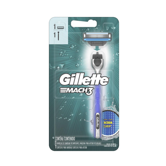 Gillette Mach 3 Acqua Grip Razor (1 handle + 1 blade)