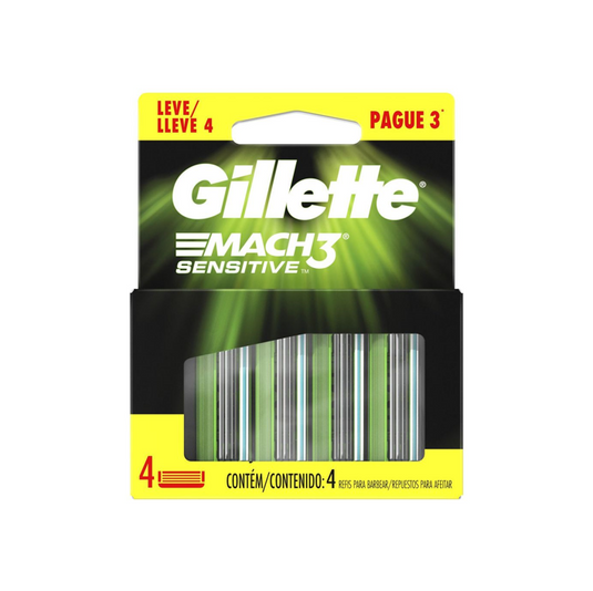 Gillette Mach3 Sensitive Refill Blades (4 blades)